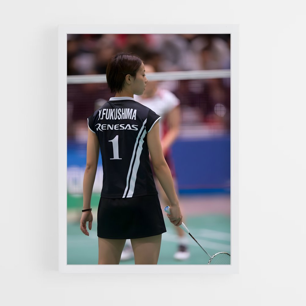 Poster Yuki de fukushima – affiche Badminton (vue 3)